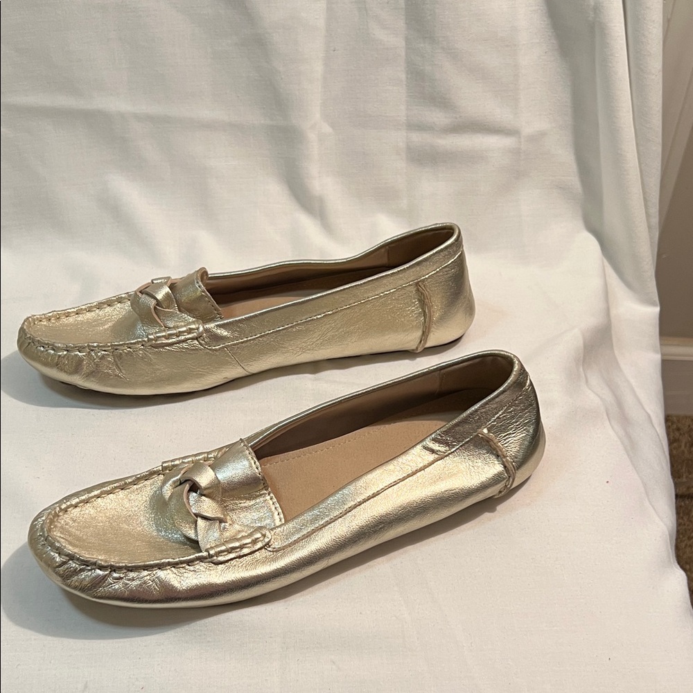 Sperry Women's Metallic Gold Loafers - Picture 4 of 9
